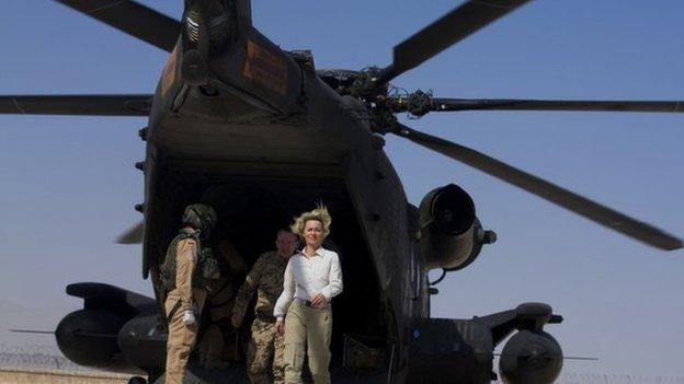 Ursula von der Leyen visiting Afghanistan in July 2014