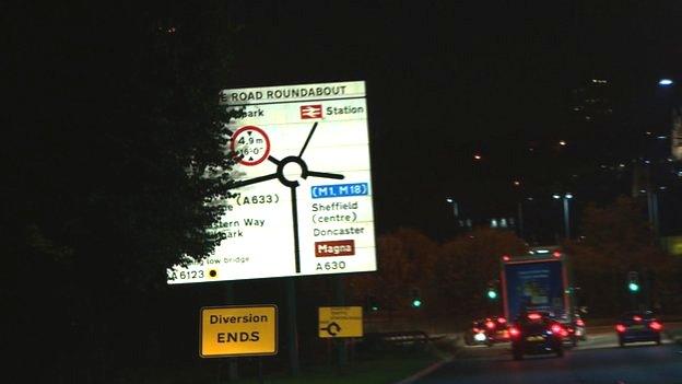 Rotherham road sign