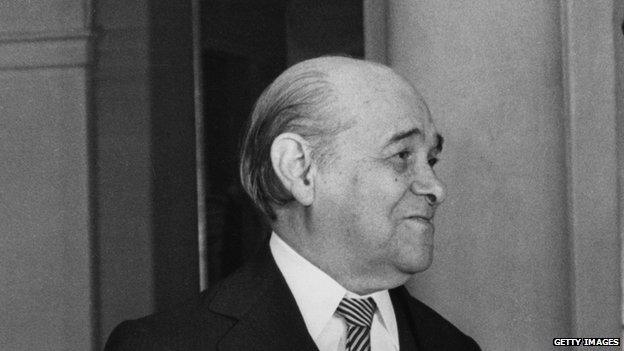 Tancredo Neves in Madrid, during a visit to Spain on 30 January 1985.