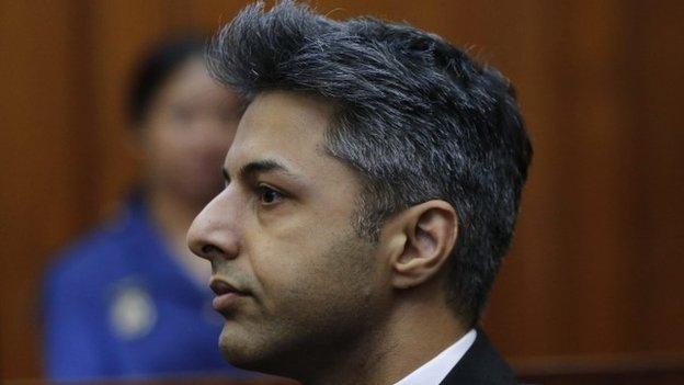 UK businessman Shrien Dewani sits in the dock before the start of his trial at the Western Cape High Court, Cape Town, South Africa, 6 October 2014