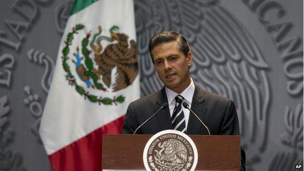 Enrique Pena Nieto speaks about the 43 missing students