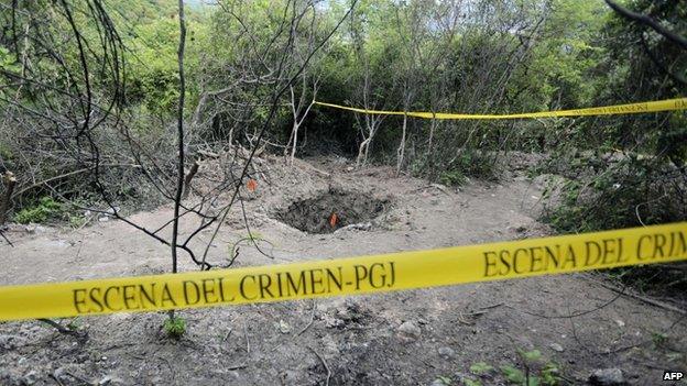 Clandestine grave near Iguala, Mexico