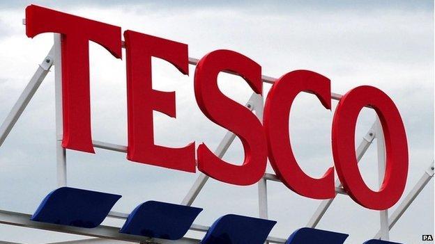 Tesco store sign