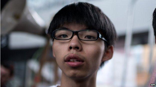 Hong Kong student leaders Joshua Wong