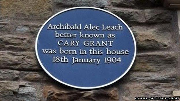 Blue plaque on the house where Cary Grant was born