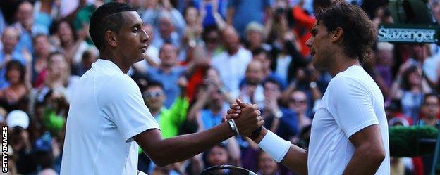 Rafael Nadal and Nick Kyrgios