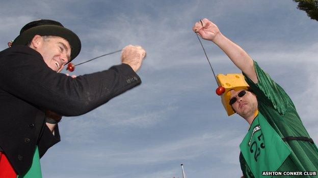 A fight at the world conker championships