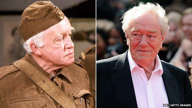 Arnold Ridley (left) and Michael Gambon