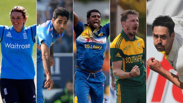 Charlotte Edwards, Bhuvneshwar Kumar, Angelo Mathews, Dale Steyn and Mitchell Johnson