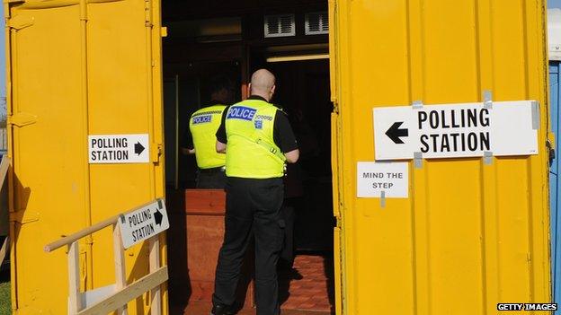 Temporary polling station at the South Shields by-election