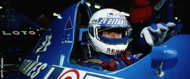 Rene Arnoux driving for Ligier in 1989