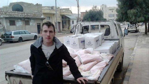 Peter Kassig en route from Turkey to a refugee camp in Idlib, Syria - December 2012