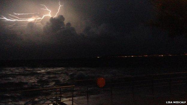 A storm over Swansea Bay