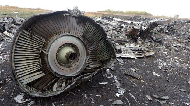 Part of MH17 plane in Grabove, Ukraine (9 Sept)