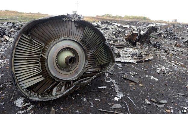 Part of MH17 plane in Grabove, Ukraine (9 Sept)