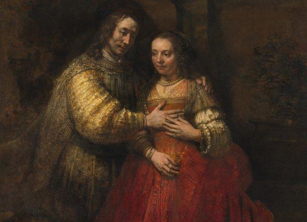 Portrait of a Couple as Isaac and Rebecca, known as ‘The Jewish Bride’, about 1665