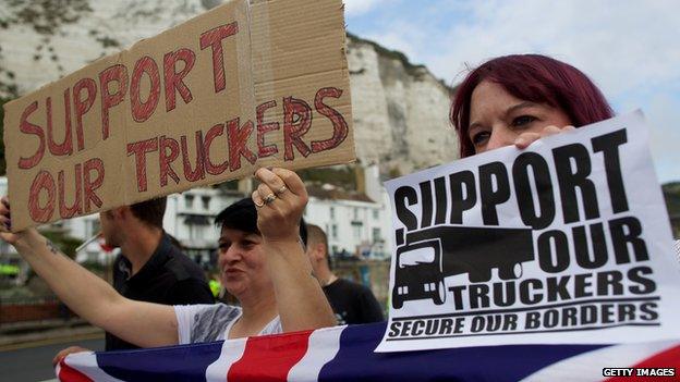 Demonstrators want more protection for truck drivers