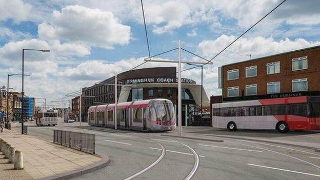 The Metro trams would operate in High Street Deritend if option two is chosen