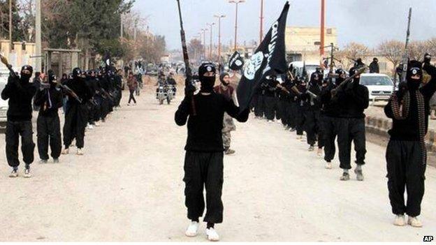 IS fighters in Raqqa - photo posted on Islamist website January 2014