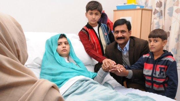 Malala Yousafzai and family