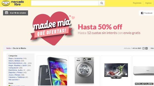 MercadoLibre's website