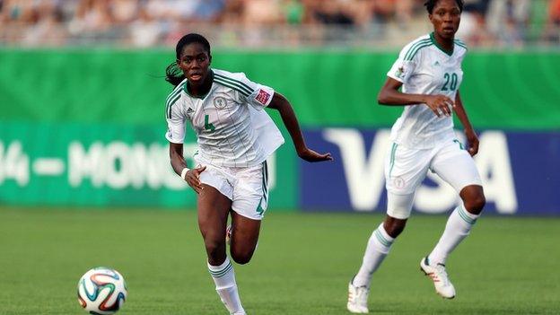 Asisat Oshoala (left)