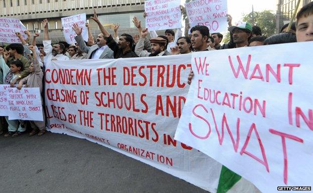 Protest for education in Swat