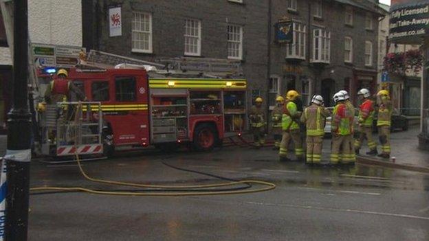 Fire fighters in Llanrwst