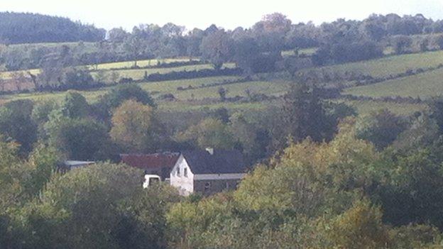 The rural farm property at the centre of the search