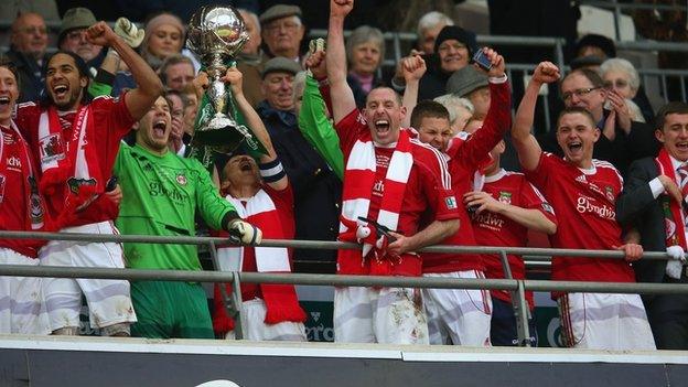 Wrexham celebrate FA Trophy success in 2013