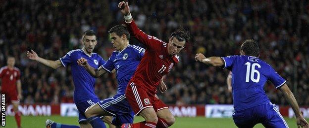 Gareth Bale was well marked by Bosnia-Hercegovina