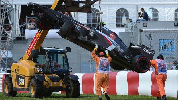 Esteban Gutierrez has his car recovered