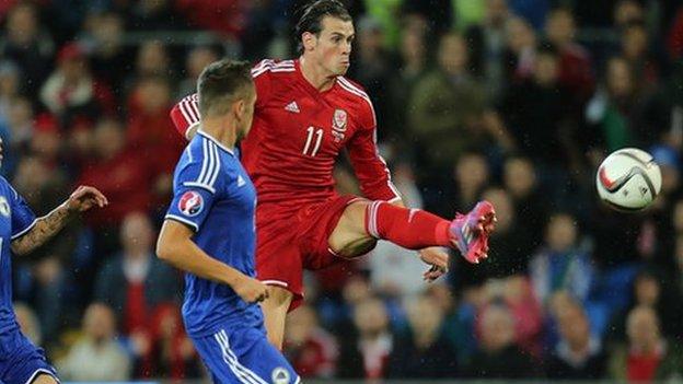 Gareth Bale in action against Bosnia-Hercegovina
