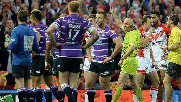 Ben Flower is sent off in the 2014 Grand Final