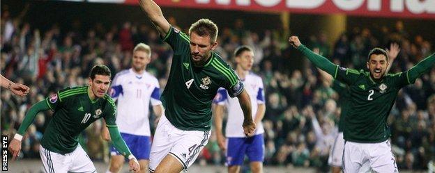 Gareth McAuley set Northern Ireland on their way with his fifth international goal