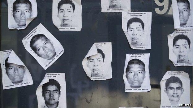 Printouts of missing Mexican students, 9 Oct 14