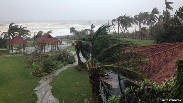 A view from the Park Hotel in Visakhapatnam as the cyclone passed over, 12 Oct