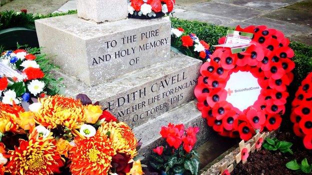 Edith Cavell's grave at Norwich Cathedral