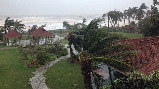 A view from the Park Hotel in Visakhapatnam as the cyclone passed over, 12 Oct