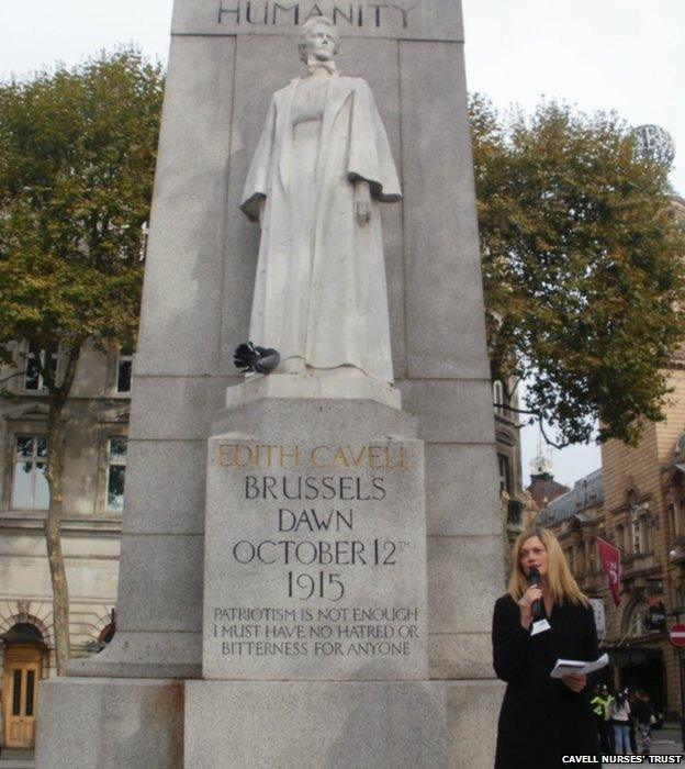 Patron and actress Sophie Ward gives a reading of Edith Cavell's words