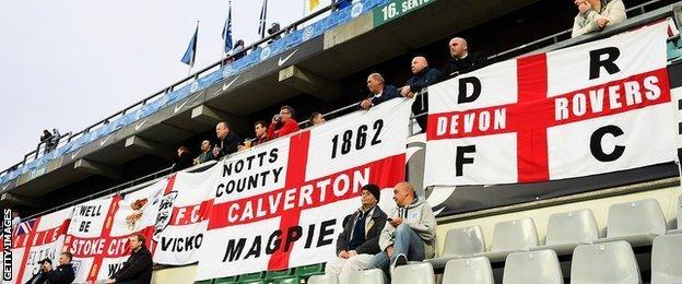 England fans at A Le Coq Arena