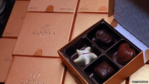 A box of Godiva chocolates