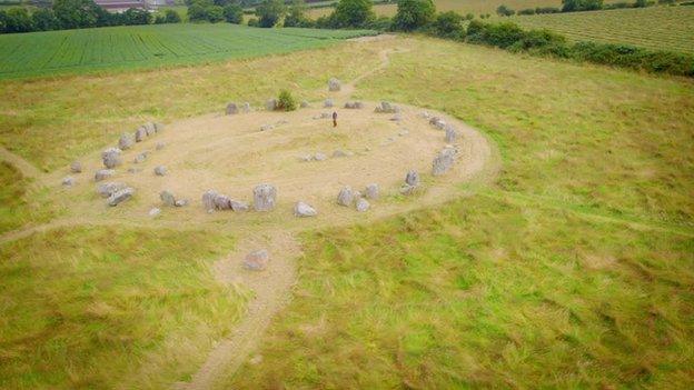 Barra at Ballynoe Stone Circle, County Down, which he said is like Northern Ireland's "very own version of Stonehenge"