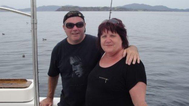 Pat and Rob on their first holiday for ten years