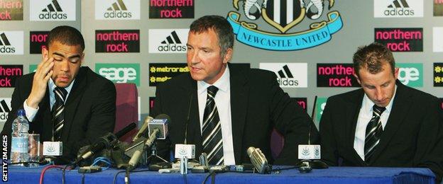 Kieron Dyer (left), Graeme Souness (centre) and Lee Bowyer (right)