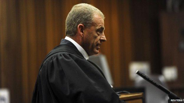 Prosecutor Gerrie Nel speaks in court in Pretoria, South Africa on 13 October 2014