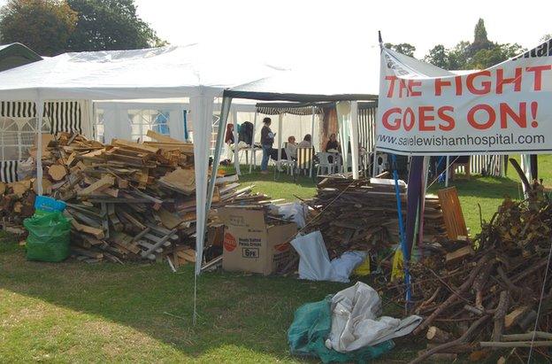 Firewood at the protest camp