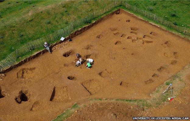 Aerial shot of the excavation