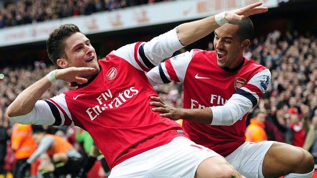 Olivier Giroud and Theo Walcott