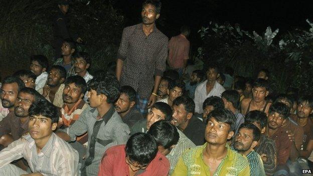 Refugees in Phang Nga province, southern Thailand on 11 October 2014